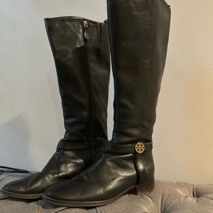Tory Burch size 10 black riding boots